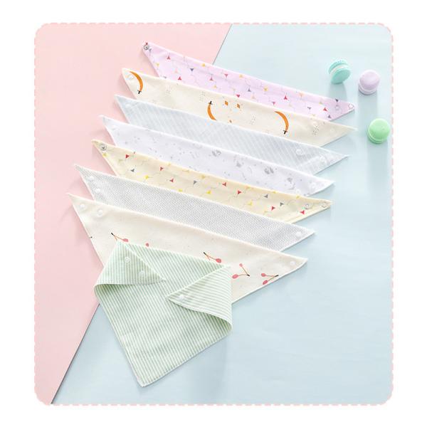 Wholesale Custom Best Eating Water Leak Plain Food Feeding 360 rotate organic cotton Infant Baby Bandana Drool Bibs