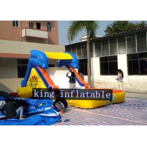 Cheap 7 x 3m Cute Inflatable Water Slide Yellow Plato PVC Tarpaulin Pool Slide For Kids for sale