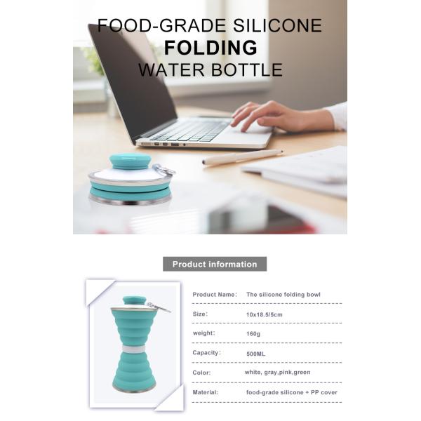 500Ml Silicone Expandable And Foldable Drinking Water Bottle