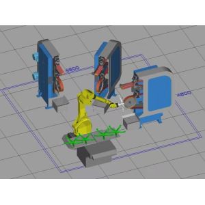 Auto 220v Robot Grinding Machine For Office Chair Leg , One Year Warranty