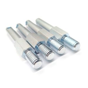 Threaded Linkage Rod with Hex Body｜16×100mm Zinc-Plated Steel Connecting Shaft