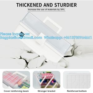 Craft Organizer Storage Box With 3 Layers, Multifunctional Plastic Tool Box With