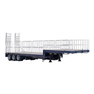 China Skeleton Multi 3 Axles 60-100 Tons Heavy Low Bed/Lowbed Ramp/Drop Deck Gooseneck Flatbed/Skeleton Semi Truck Trailer on sale