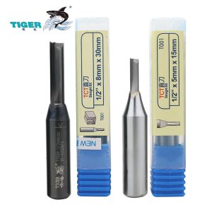 Tiger 1/2 and 1/4 Shank CNC Router Bit High Precision Carbide Straight Router