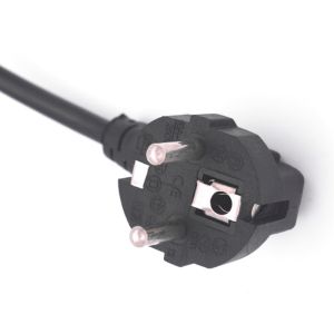 Black LED Grow Light Accessories Europe CEE7/7 Plug To IEC C13 6 Foot Power Cord
