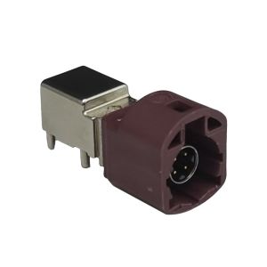 FAKRA HSD LVDS PCB 4 Pin Connector Code D Right Angle Plug for Car Camera