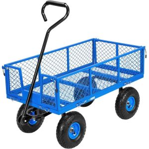 Sturdy Outdoor Gardening Trolley with Mesh Structure and Heavy Duty Construction
