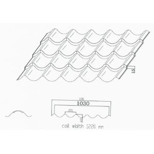 PLC Control Glazed Roof Tile Roll Forming Machine With Cr12 Tool Steel Cutter