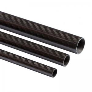 China Glossy Round Carbon Fiber Tube Unidirectional Roll Wrapped Machinability on sale