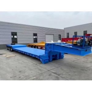 Cheap 150t Low Bed Semi Trailer For Heavy Machine Transport ABS Anti Lock Braking System for sale