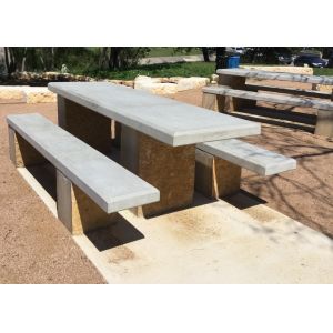 High durable grc cement concrete table with steel wood leg concrete table sets