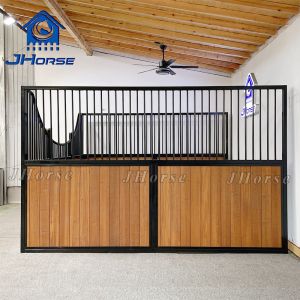 Space Efficient Swing Door Horse Stable Front Panel With Bamboo Infill