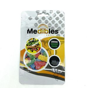 Gummies 300mg Three Side Seal Bag Biodegradable ziplockk Plastic Bags With