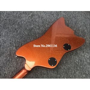 High quality electric guitar with Metallic orange gold dust paint on all parts