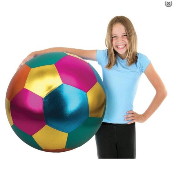 Shiny Cloth Inflatable Beach Toy Ball 40 Cm Diameter OEM ODM Accepted Customized