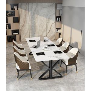 Light Luxury Scandinavian Style Office Furniture 2 Meters Marble Conference