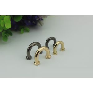 Multi-size 9 mm / 13 mm gunmetal color zinc alloy metal bag fitting arch bridge for leather straps