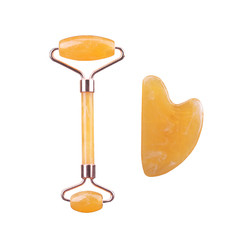 Anti Aging Face Jade Roller Set Rose Quartz Massage Roller