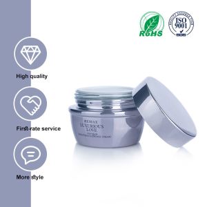 50ml Glossy Gray Glass Empty Cream Jar Glass Beauty Jars With Gray Lid