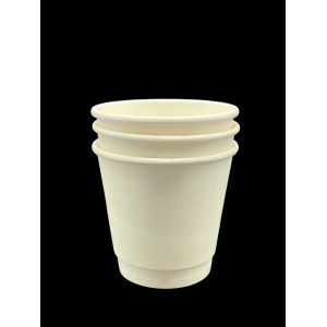 Custom Printed 8oz Double Wall Paper Cup Compostable Biodegradable