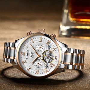 Butterfly Buckle Skeleton Mechanical Watch Dust Proof Long Working Life