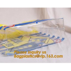 PVC plastic shopping bag transparent handle bags,Waterproof recycled handle