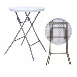 Mail Packing Portable Round Plastic Metal Folding Dining Table for Modern Design