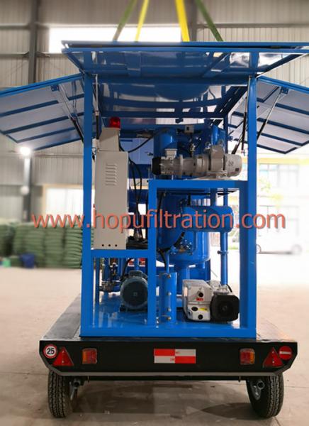 Mobile Trailer Double Stage Vacuum Transformer Oil Purifier With Waterproof Dustproof Cabinet,6000L Per Hour Treatment