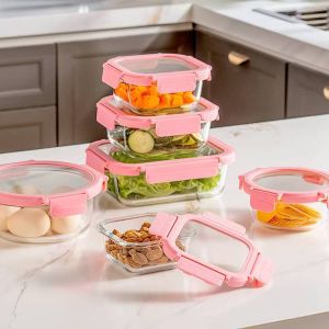 High Borosilicate Glass Food Container with 2-Lock PP Lid
