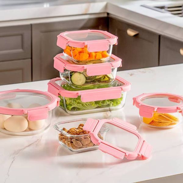 Quality High Borosilicate Glass Food Container with 2-Lock PP Lid wholesale