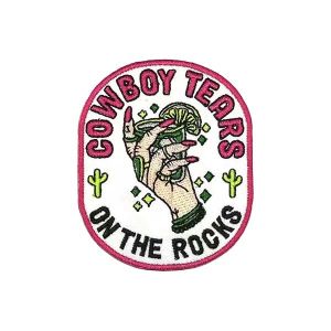 Cheap Trucker Hat Bar Hot Pink Cowboy Cowgirl Iron on Embroidered Patches Shiny Glitter Patches for sale