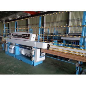 Miter Glass Glass Edging Machine With Air Polishing / Electrical Rail Lift
