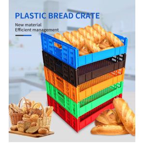 Stackable and Foldable Nestable Bread Crates Mesh Stacking Plastic Turnover