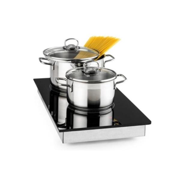 Quality Domino Black Crystal Glass Touch Control Ceramic Hob with 2 Burners wholesale