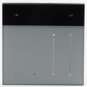 Modern Glass PC Wireless Sensor Switch 4 Gang Dimmer Switch 2.4Ghz Radio