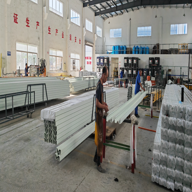 Special shape of FRP profile made according the provided drawing and ordered as request, with vinyl resin and polyester combo mat. Very good performance on anti-corrosion and long lifespan