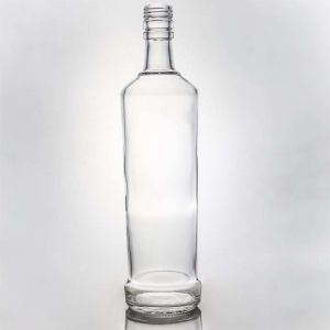 Classic Round Glass Spirits Bottle with Customized Logo and Cork Stopper