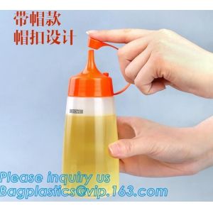 Food grade LDPE soft squeeze chili hot tomato sauce ketchup plastic bottles,16oz