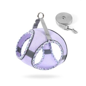 Pet Breathable Mesh Harness Dog Reflective Leash For Small Medium Dnd Large Dogs