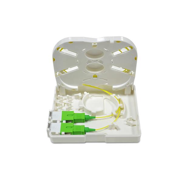 Quality Mini FTTH Fiber Optic Cable Termination Box 2 Ports SC/APC Adapter With Bilayer Structure wholesale