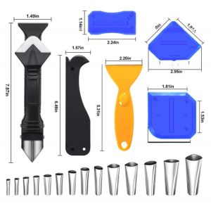 Stainless Steel head 3 in 1 Caulking Tools Sealant Caulk Nozzle Applicator 26PCS