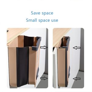 Cans Door Drawer Hanging Folding Waste Bin Handheld Cabinet Portable Wall