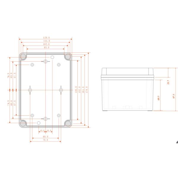 Clear Lid Black Base Plastic Screws IP66 Plastic Watertight Junction Seal Box 170*120*100mm