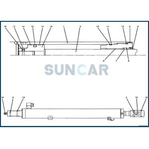 PU01V00035R300 Bucket Cylinder Seal Repair Kit For CNH CX17B