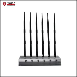 Cheap 6 Antennas Desktop Mobile Phone Signal Jammer Device Power Controllable 315 MHz for sale