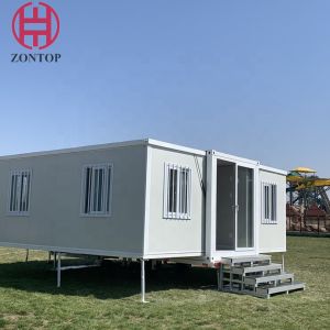 Expandable fabricated house container folding insulation solar prefab container