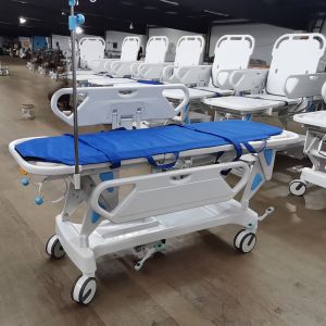 Economic Hospital Patient Transport Gurney with Fold-Down Side Rails
