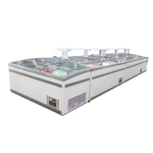 Danfoss Compressor Supermarket Island Freezer With Static Cooling System