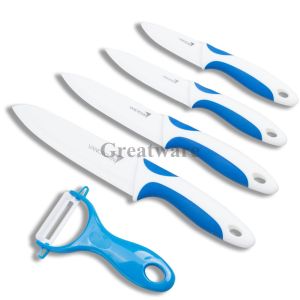 China 5 Pieces Ceramic Knife with Peeler 6 /5 /4 /3 Inch on sale