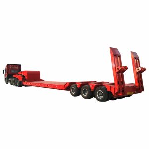 Heavy Duty I Beam Lowbed Semi Trailer with Double Air Chamber Brake System and